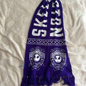 Disney Parks Nightmare Before Christmas Jack Skellington Purple Knit Scarf Adult